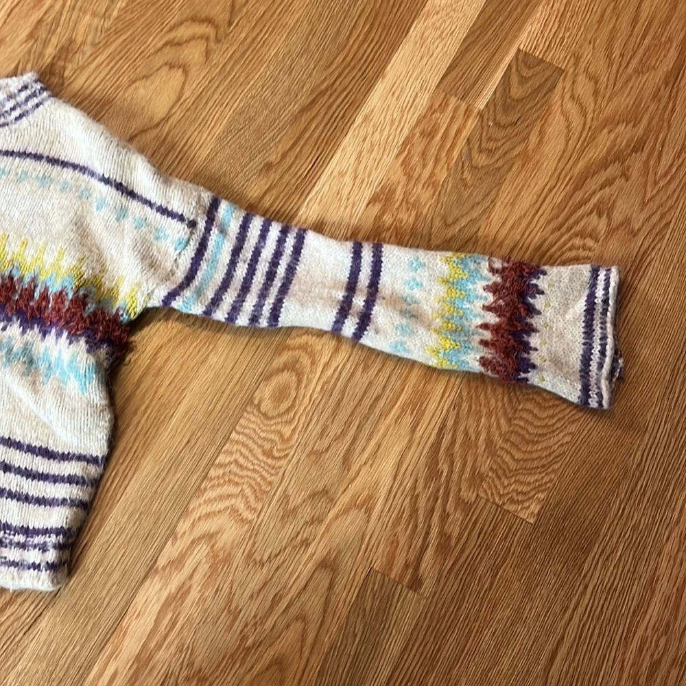 NWT Free People Festive Fairisle Pullover Sweater Size Small